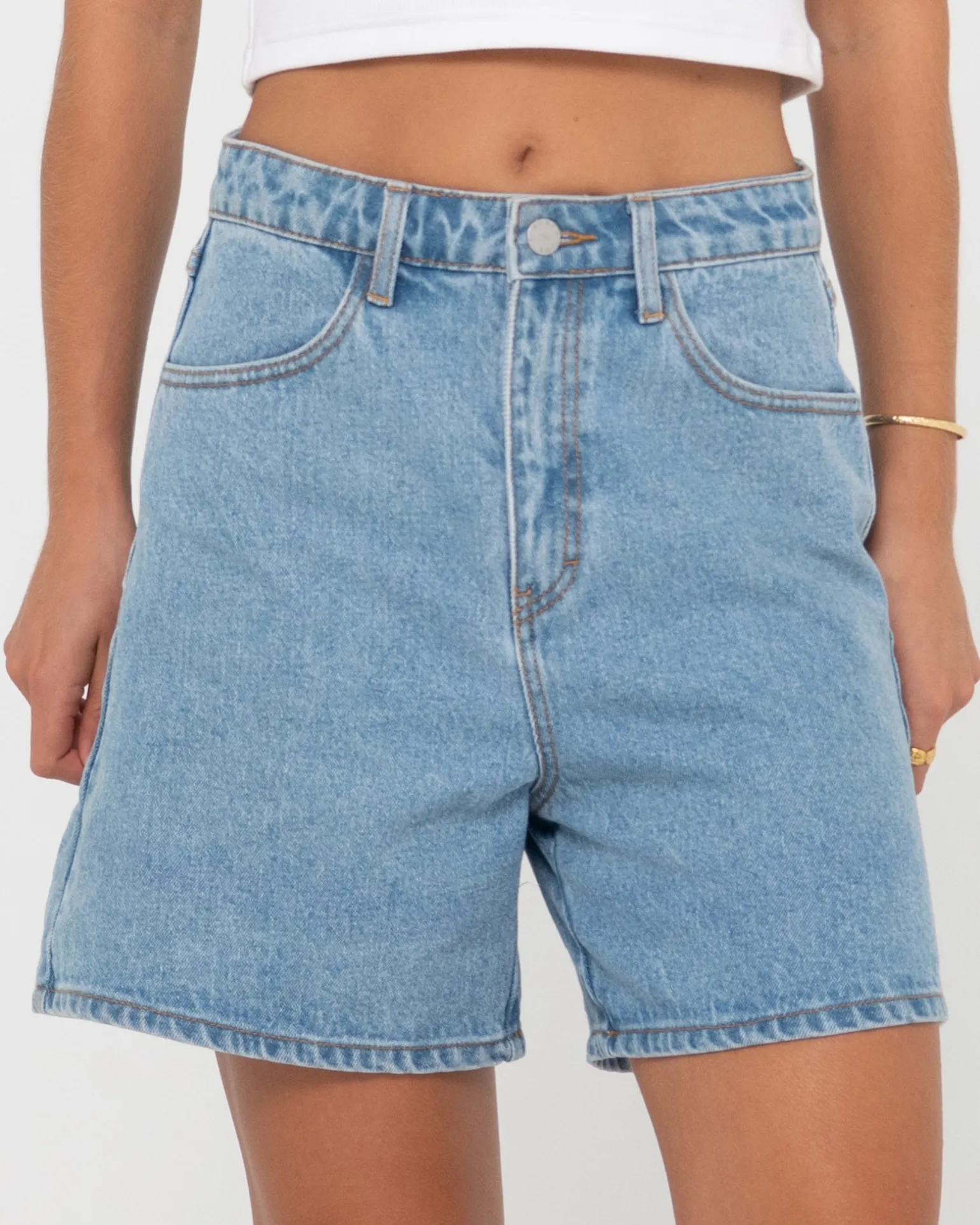 Pantalon Corto De Mezclilla De Talle Alto Chipre>Rusty Flash Sale