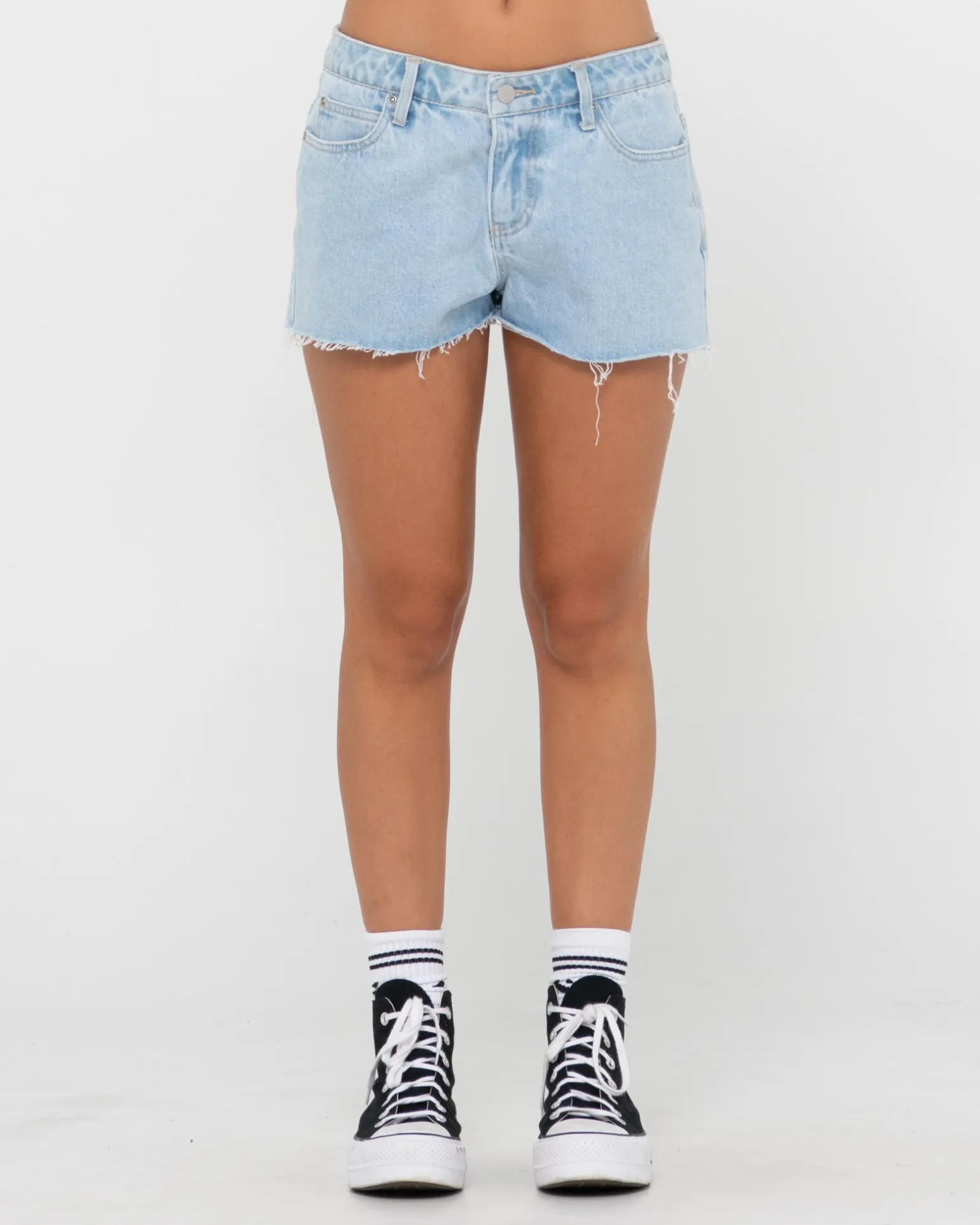 Pantalon Corto De Mezclilla Deshilachado De Talle Bajo Malta>Rusty Outlet