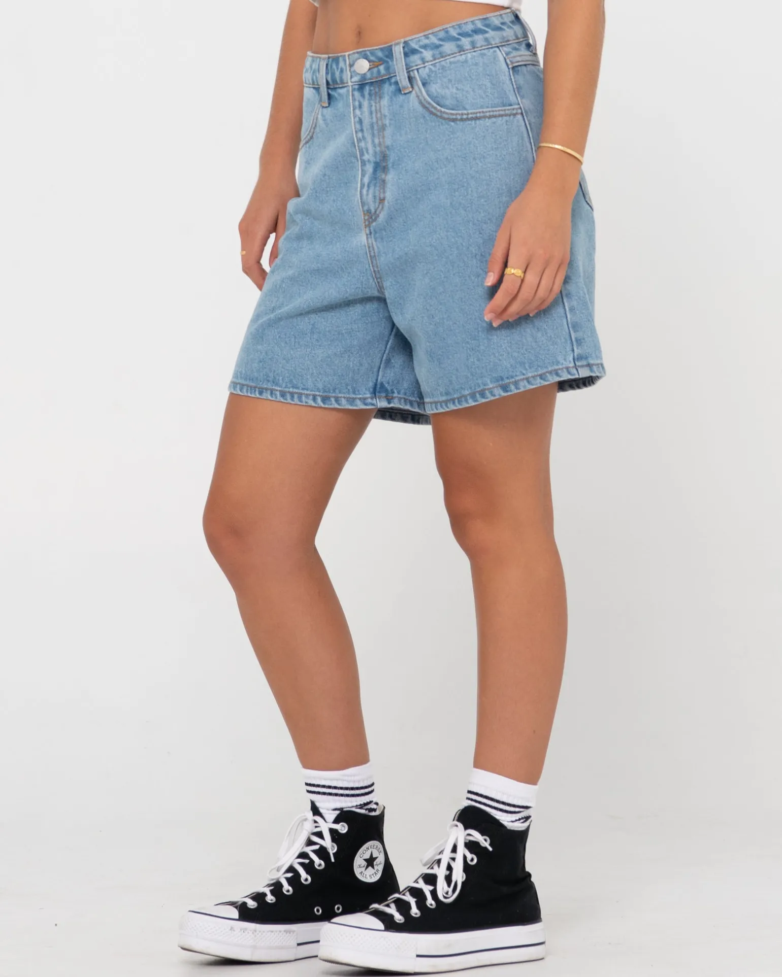 Pantalon Corto De Mezclilla De Talle Alto Chipre>Rusty Flash Sale