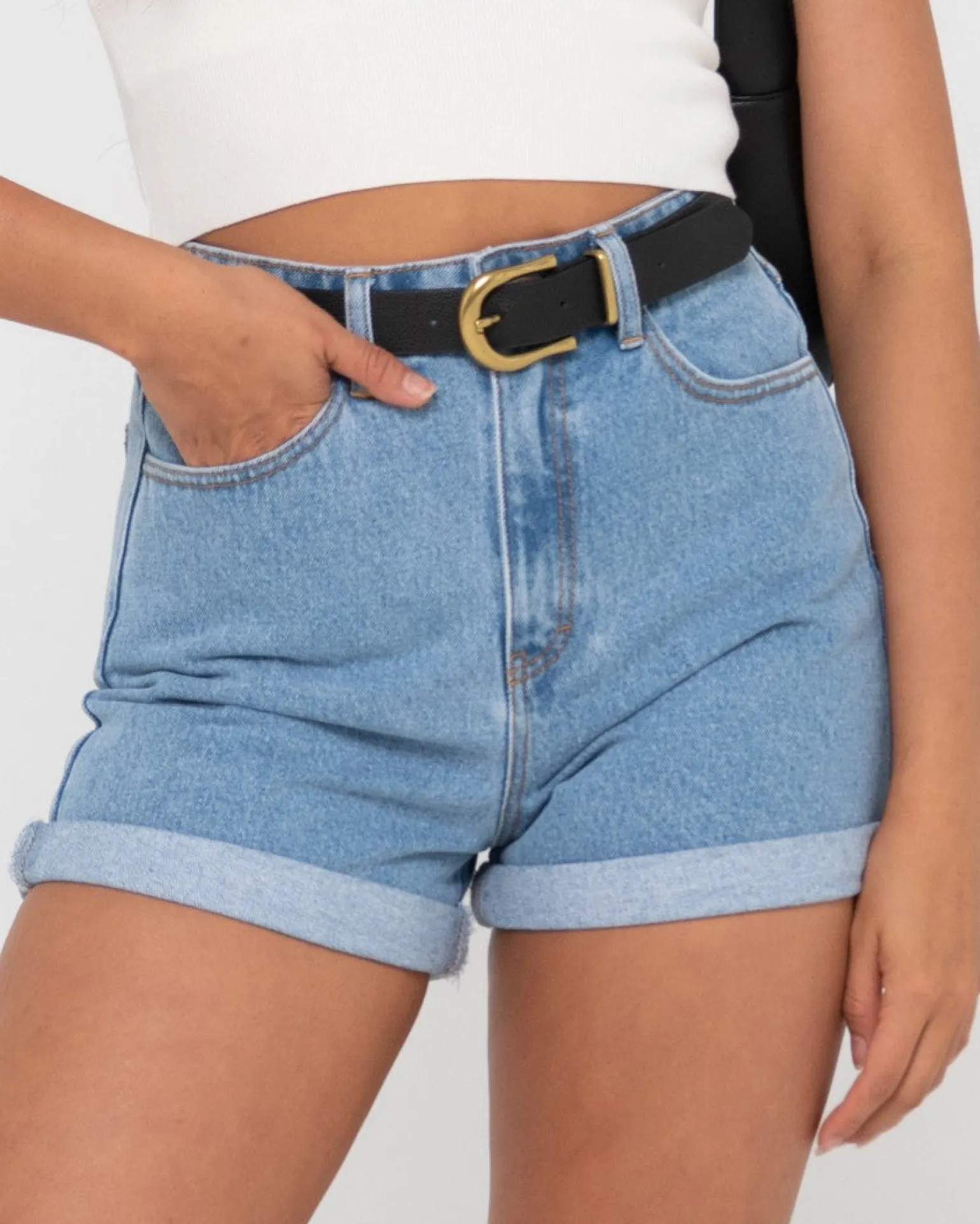 Pantalon Corto De Mezclilla De Talle Alto Chipre>Rusty Flash Sale