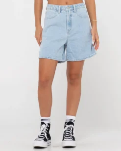Pantalon Corto De Mezclilla De Talle Alto Chipre>Rusty New