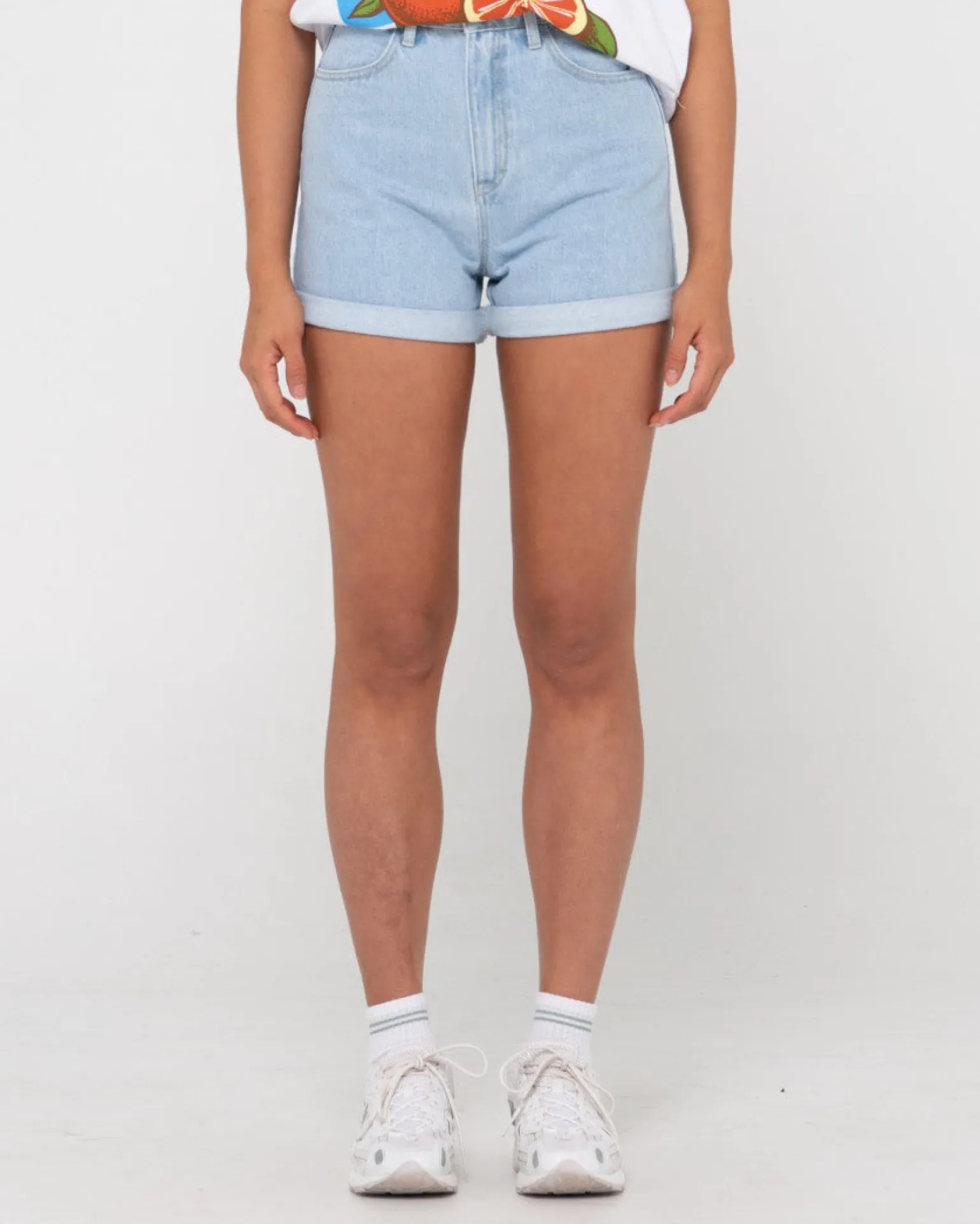Pantalon Corto De Mezclilla De Talle Alto Chipre>Rusty New