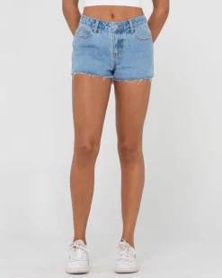 Pantalon Corto De Mezclilla Deshilachado De Talle Bajo Malta>Rusty Sale