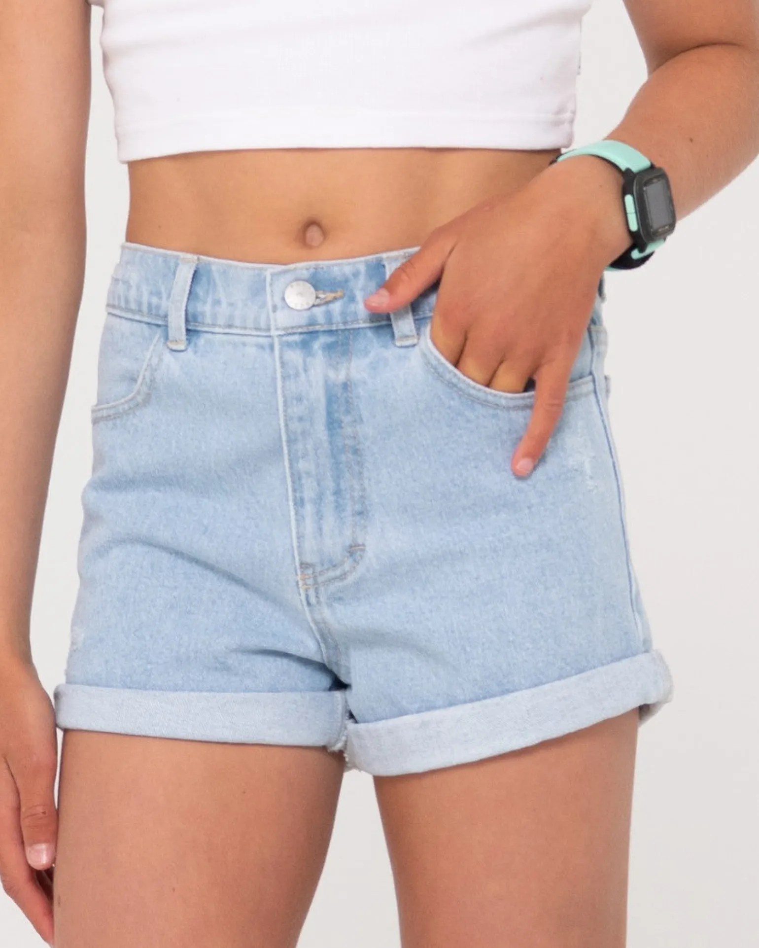 Pantalon Corto De Mezclilla Enrollado Suerte Para Nina>Rusty Outlet