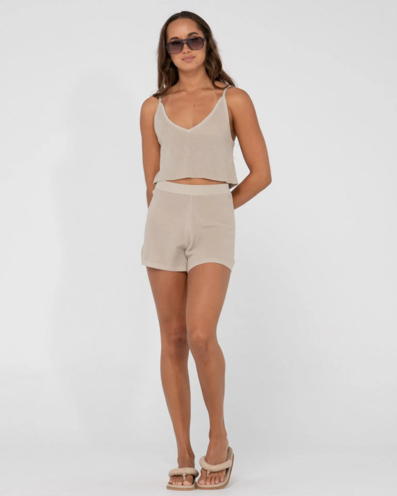 Pantalon Corto De Punto De Talle Alto Ophelia>Rusty New
