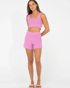 Pantalon Corto De Punto Elba De Talle Alto><noscript><img width=