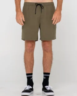 Pantalon Corto Elastico De Lino Overtone>Rusty Best Sale