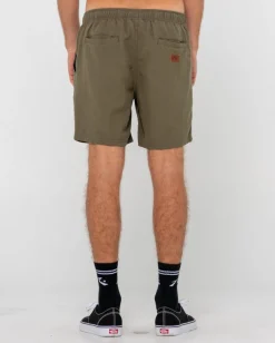 Pantalon Corto Elastico De Lino Overtone>Rusty Best Sale