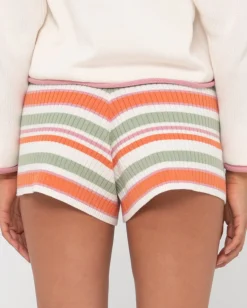Pantalon Corto Elastico De Punto A Rayas Shona><noscript><img width=