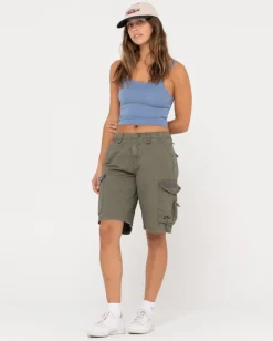 Pantalon Corto Tipo Cargo De Corte Holgado Y Talle Bajo Para Nina Tank Girl><noscript><img width=