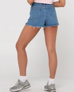 Pantalon Corto Vaquero De Talle Alto Acampanado Penny Kick><noscript><img width=