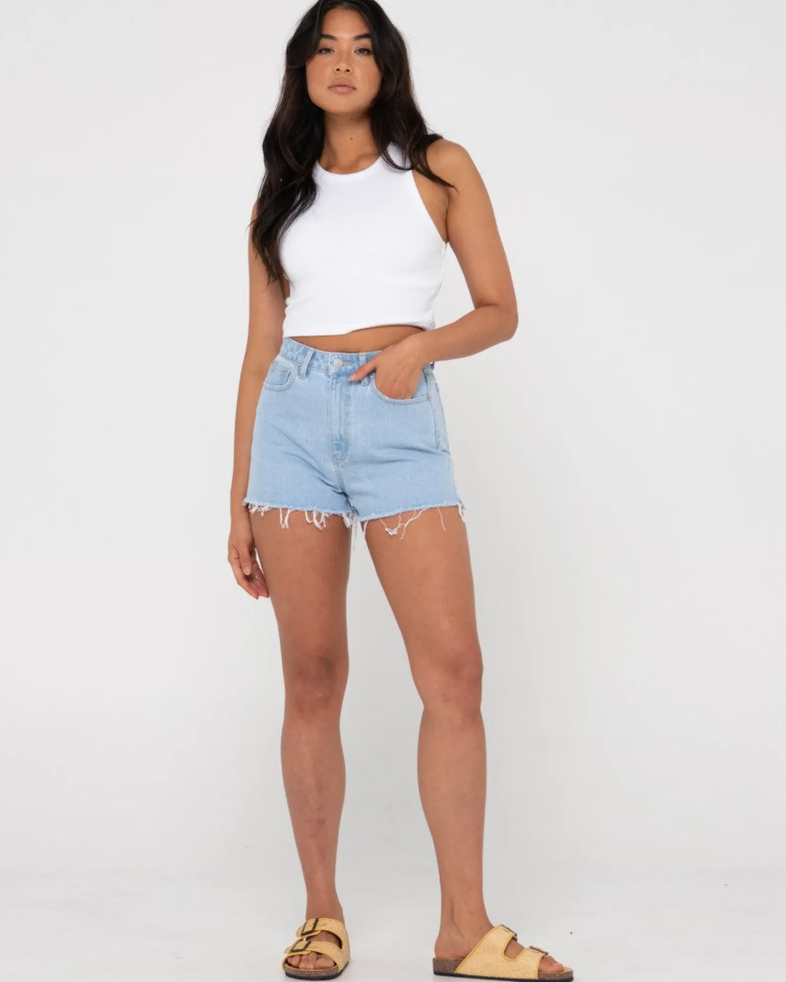 Pantalon Corto Vaquero De Talle Alto Acampanado Penny Kick>Rusty Sale