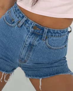 Pantalon Corto Vaquero De Talle Alto Acampanado Penny Kick><noscript><img width=