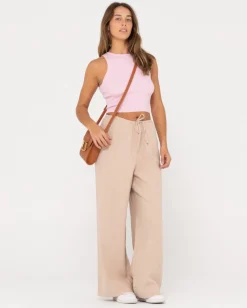 Pantalon De Lino De Corte Relajado Y Talle Alto Carolina><noscript><img width=