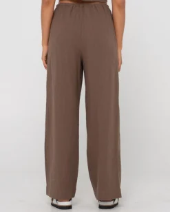 Pantalon De Lino De Corte Relajado Y Talle Alto Carolina>Rusty Discount