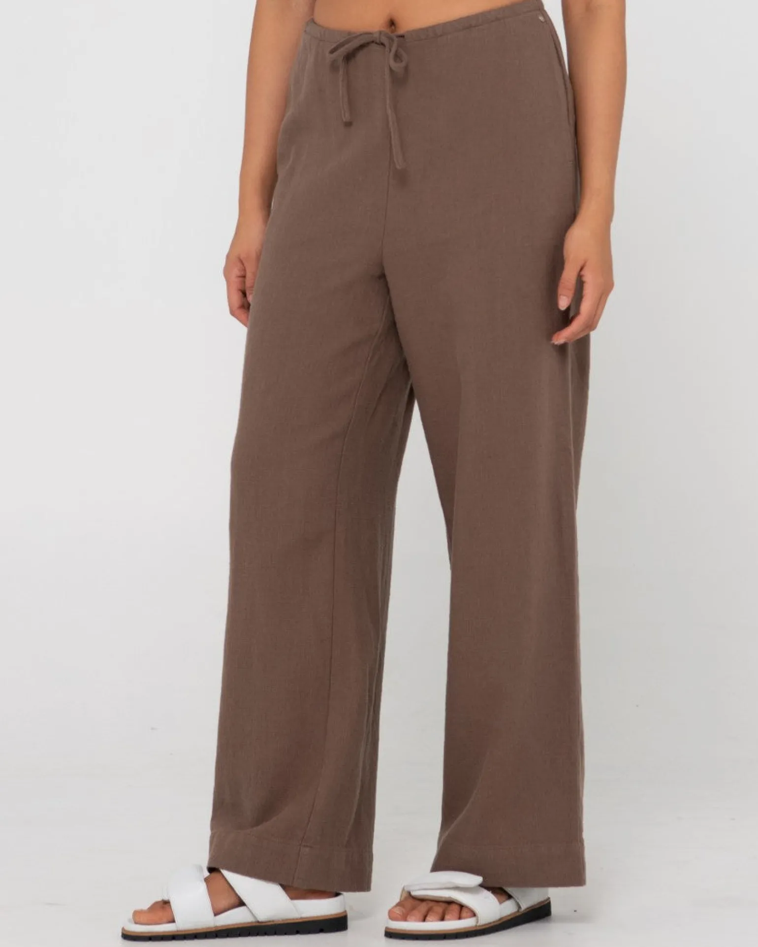 Pantalon De Lino De Corte Relajado Y Talle Alto Carolina>Rusty Discount