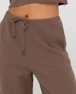 Pantalon De Lino De Corte Relajado Y Talle Alto Carolina><noscript><img width=