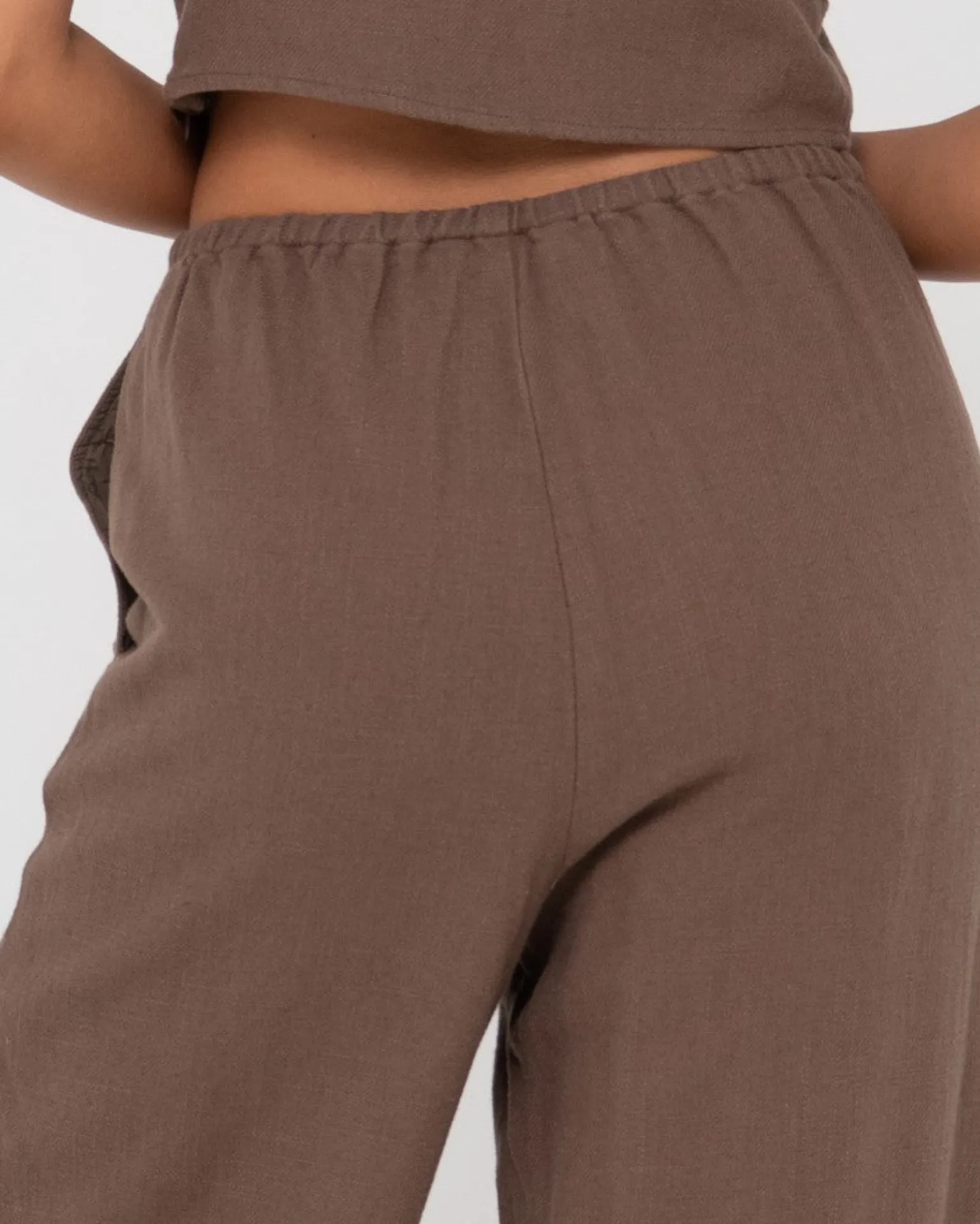 Pantalon De Lino De Corte Relajado Y Talle Alto Carolina>Rusty Discount