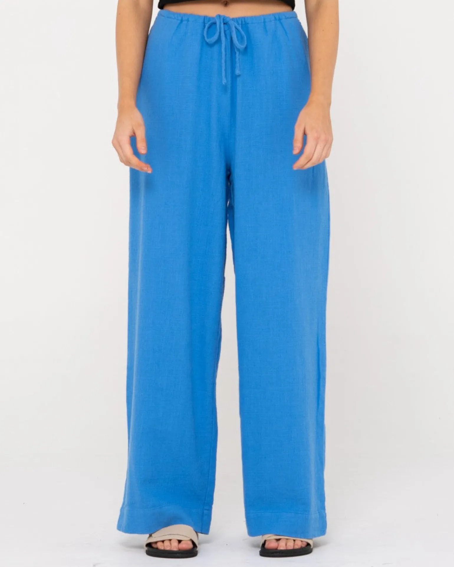 Pantalon De Lino De Corte Relajado Y Talle Alto Carolina>Rusty Online