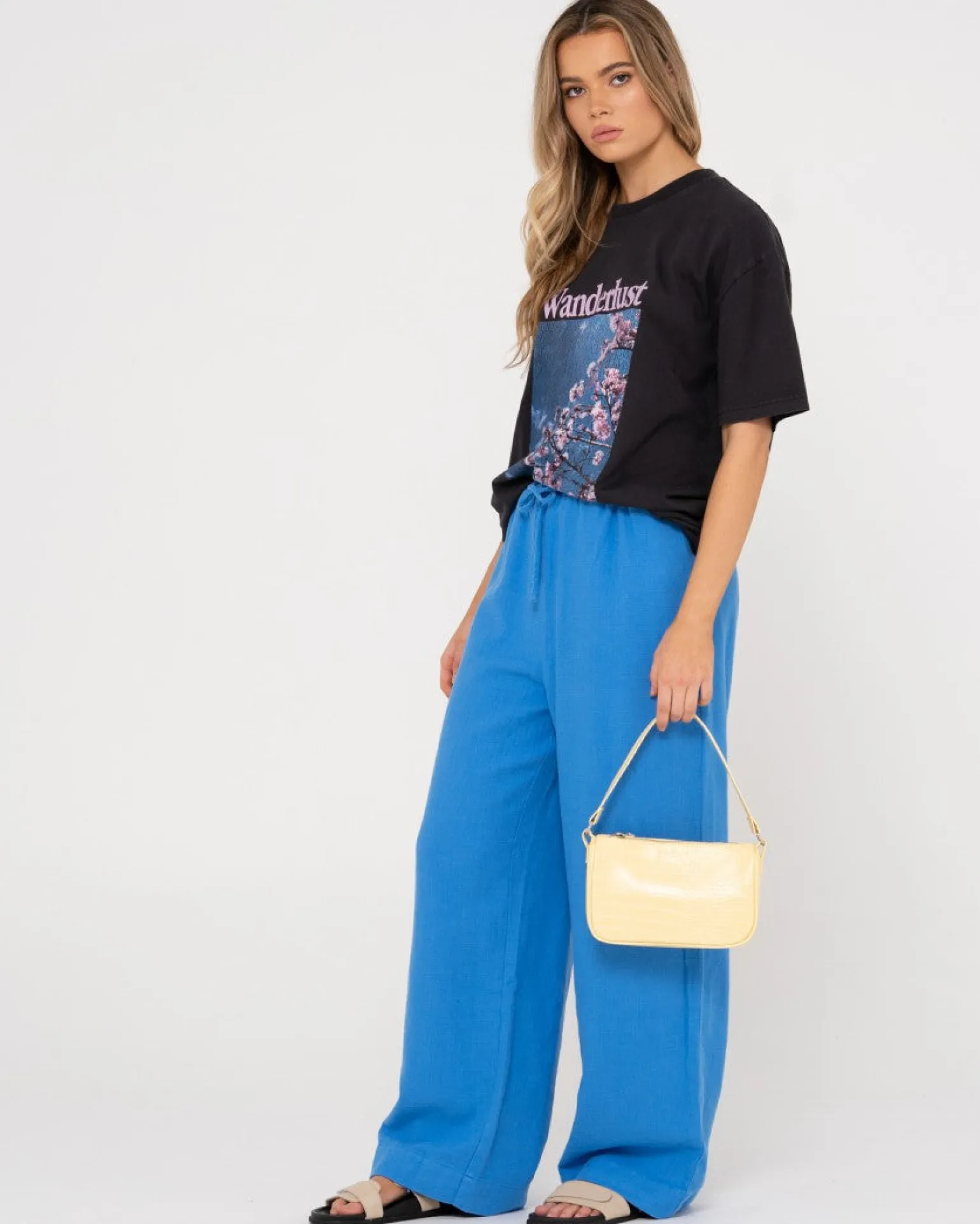 Pantalon De Lino De Corte Relajado Y Talle Alto Carolina>Rusty Online