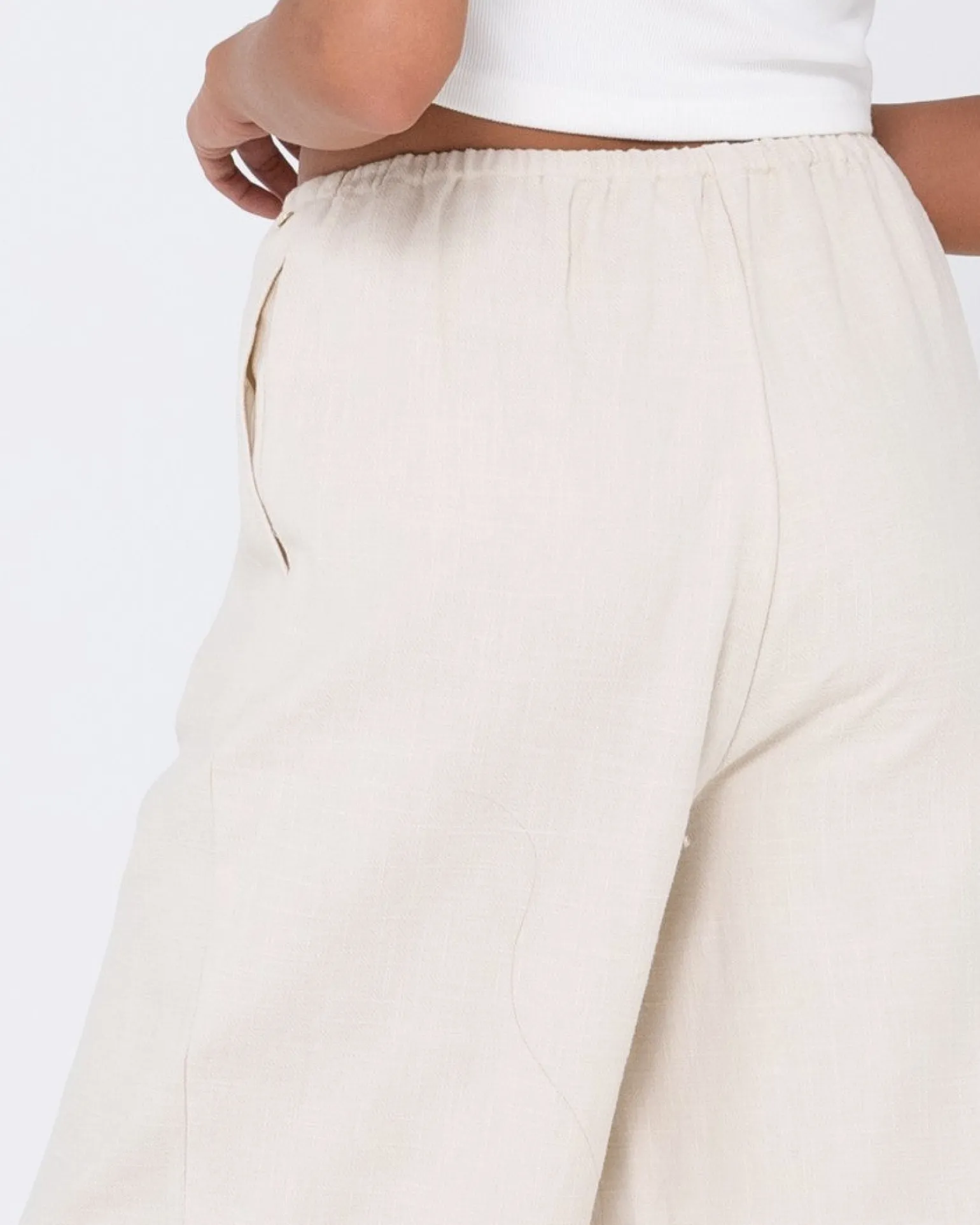 Pantalon De Lino De Corte Relajado Y Talle Alto Carolina>Rusty Fashion
