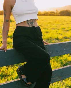 Pantalon De Lino De Corte Relajado Y Talle Alto Carolina>Rusty Clearance