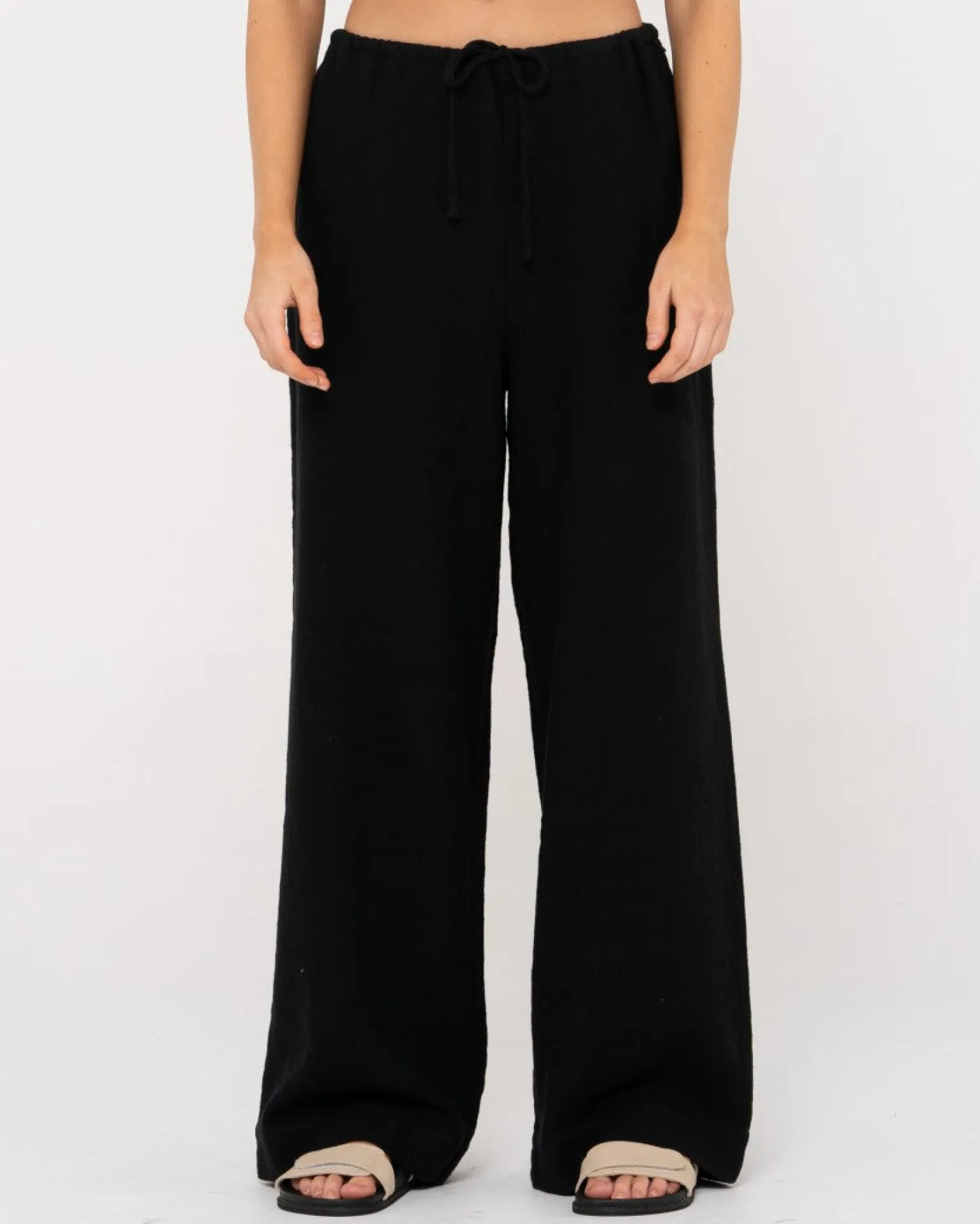 Pantalon De Lino De Corte Relajado Y Talle Alto Carolina>Rusty Clearance