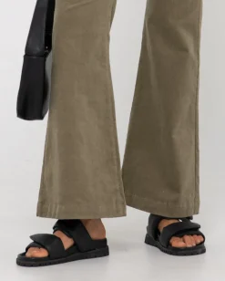 Pantalon De Pana Acampanado De Talle Alto><noscript><img width=