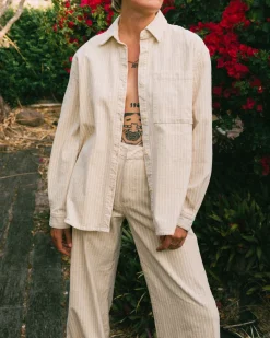 Pantalon De Pana Con Pernera Ancha Y Talle Alto Amanda>Rusty Online