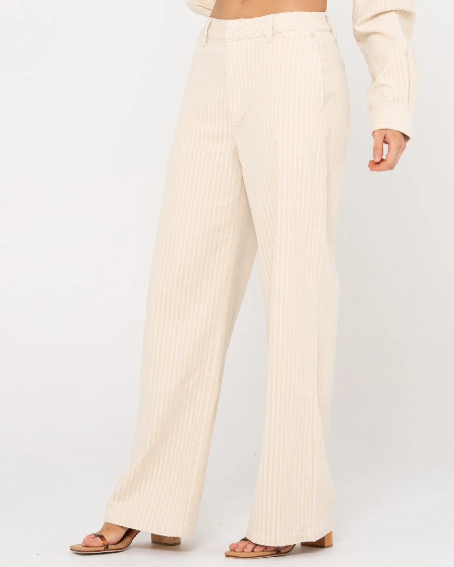 Pantalon De Pana Con Pernera Ancha Y Talle Alto Amanda>Rusty Online