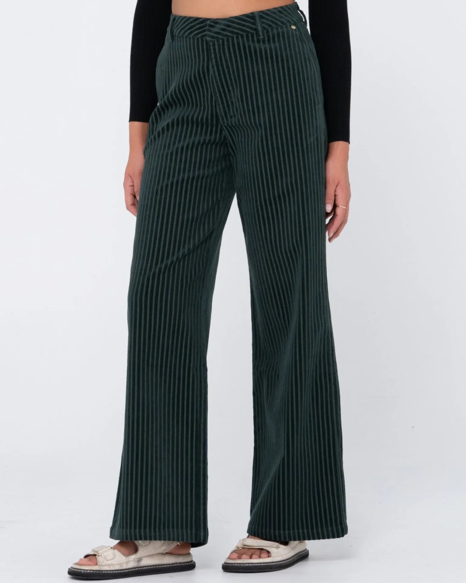 Pantalon De Pana Con Pernera Ancha Y Talle Alto Amanda>Rusty Best Sale