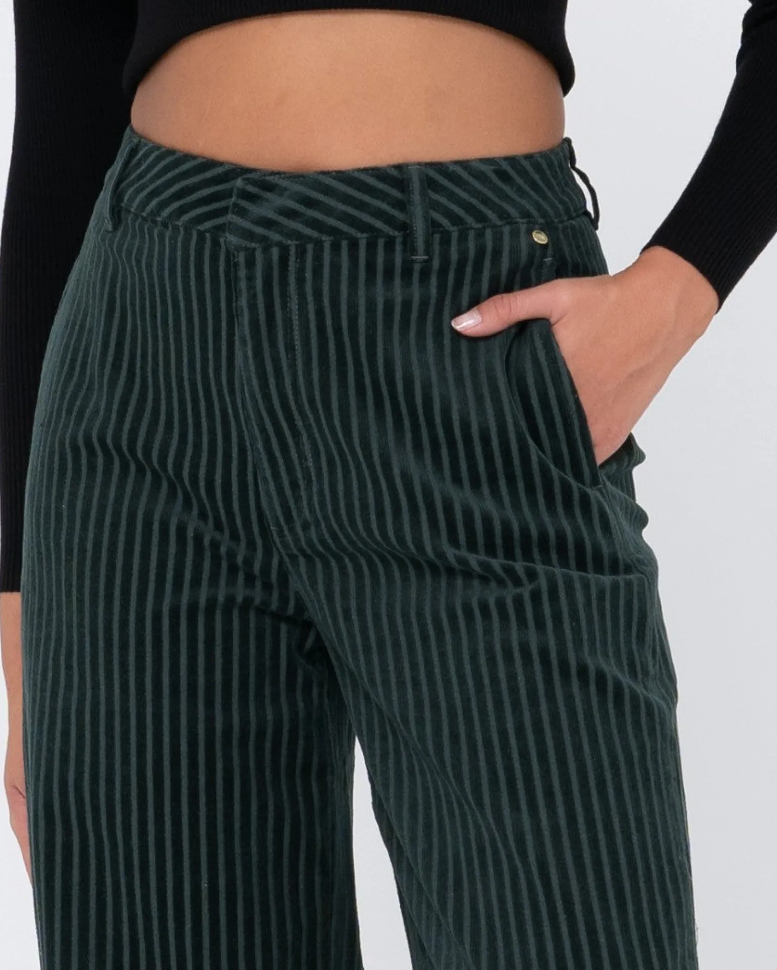 Pantalon De Pana Con Pernera Ancha Y Talle Alto Amanda>Rusty Best Sale
