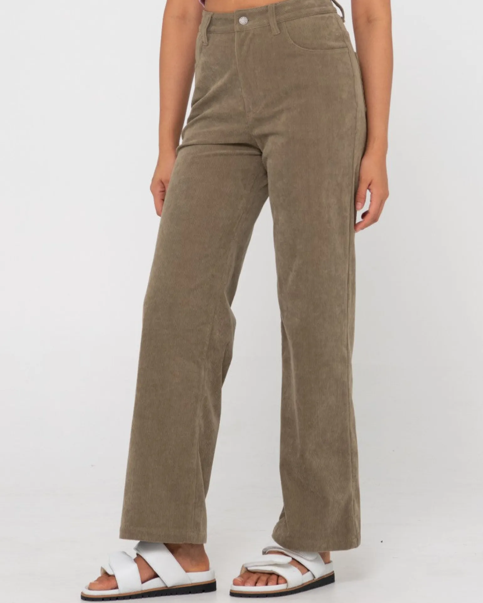 Pantalon De Pana De Talle Alto The Secret>Rusty New