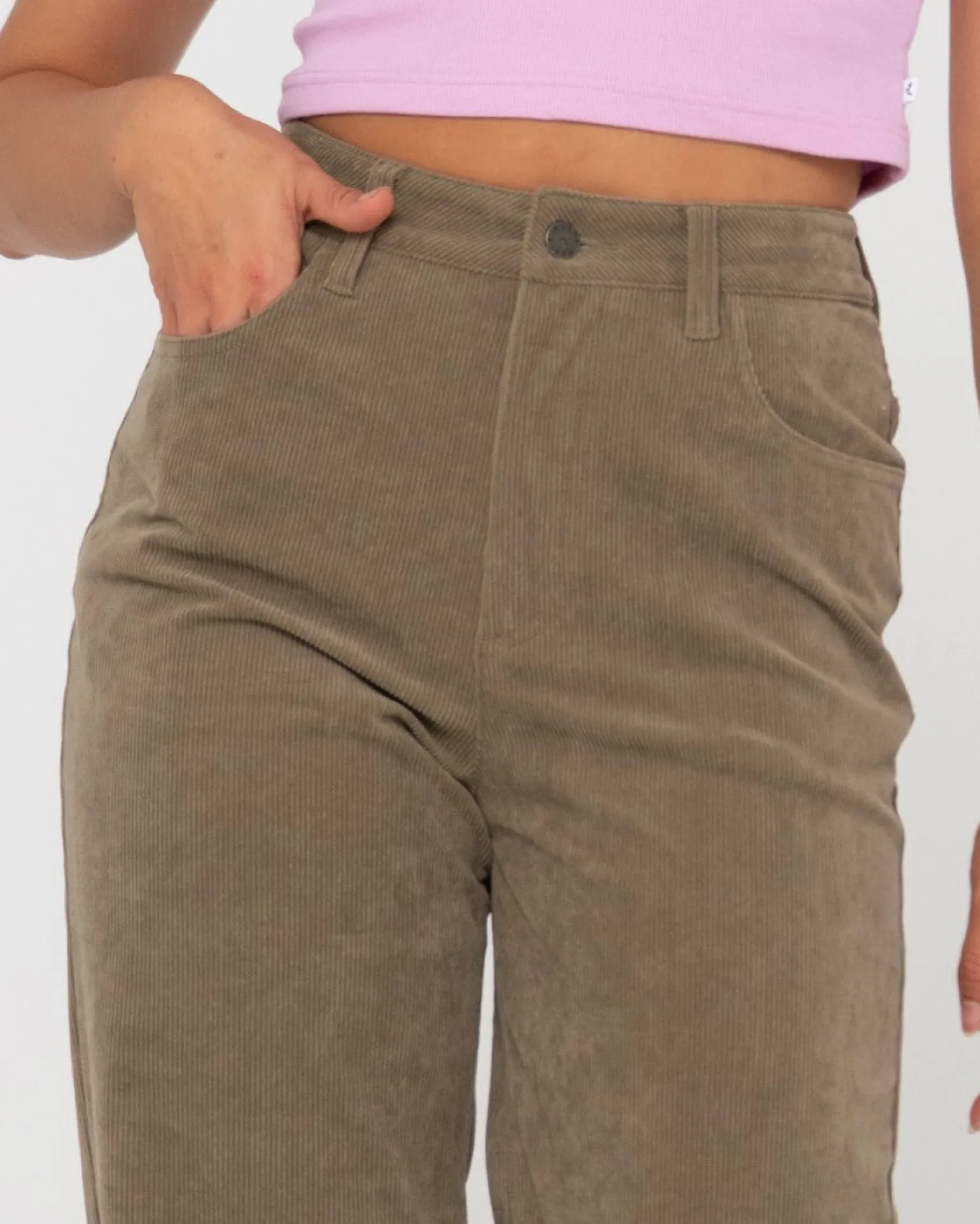 Pantalon De Pana De Talle Alto The Secret>Rusty New