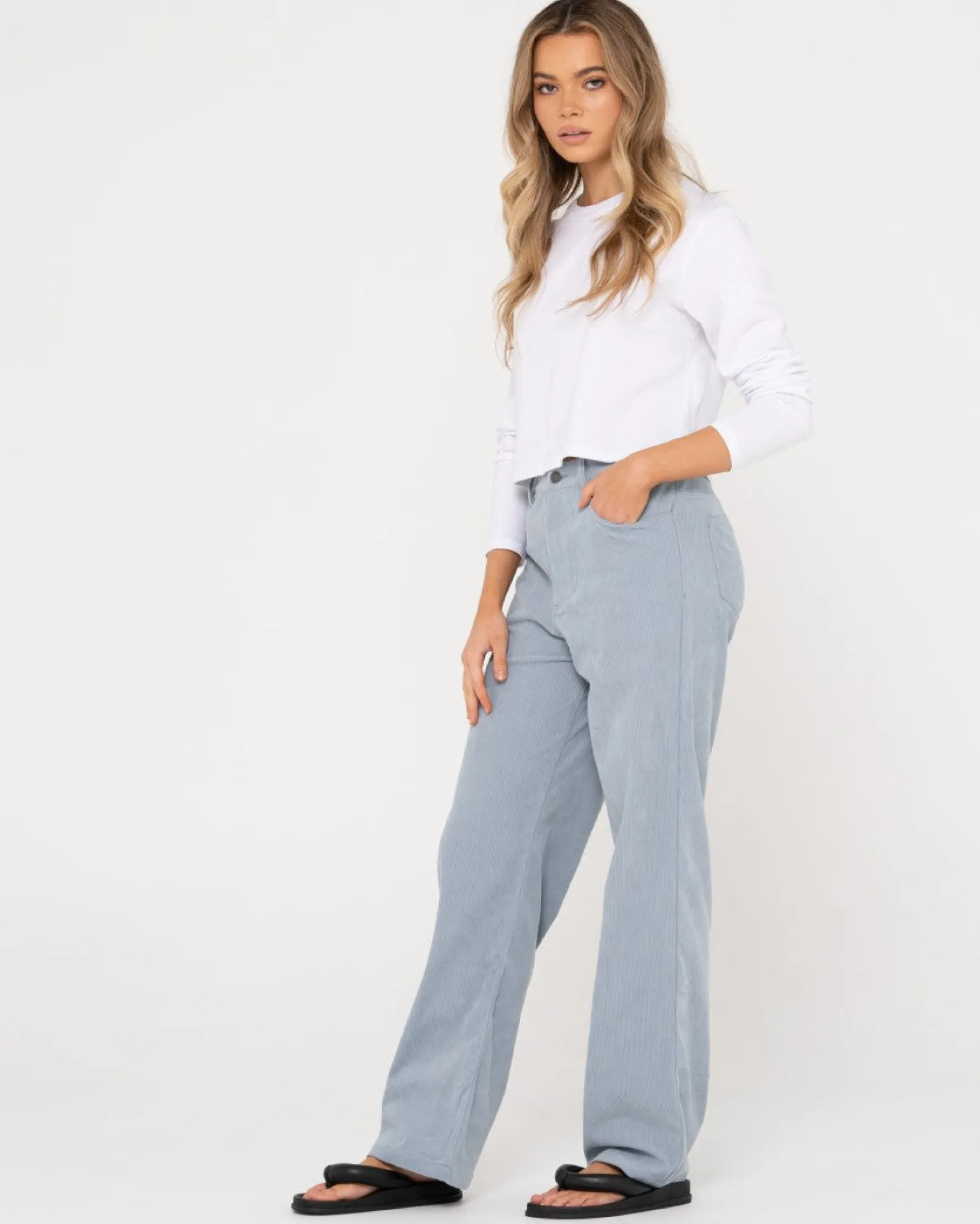 Pantalon De Pana De Talle Alto The Secret>Rusty New