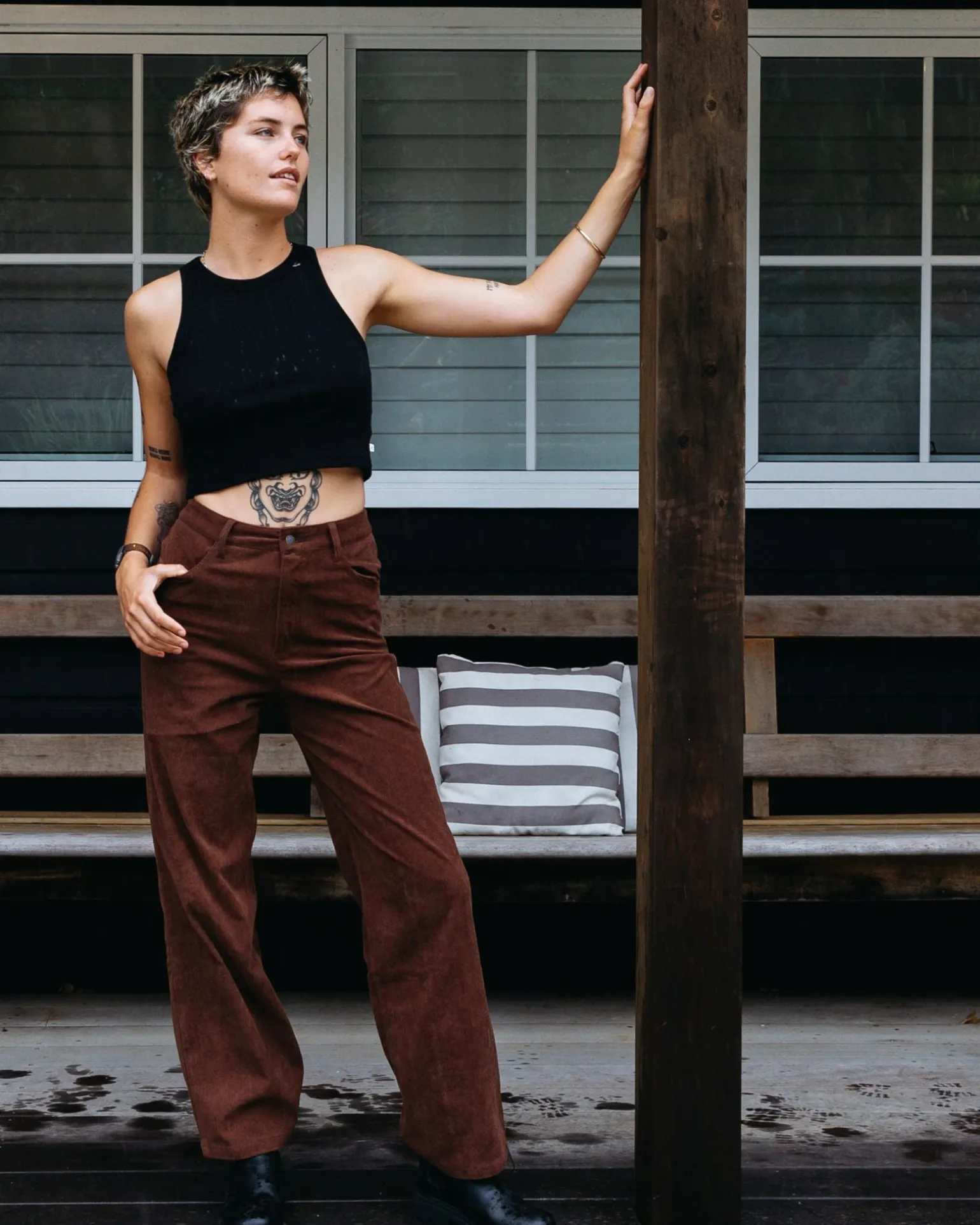 Pantalon De Pana De Talle Alto The Secret>Rusty Best Sale