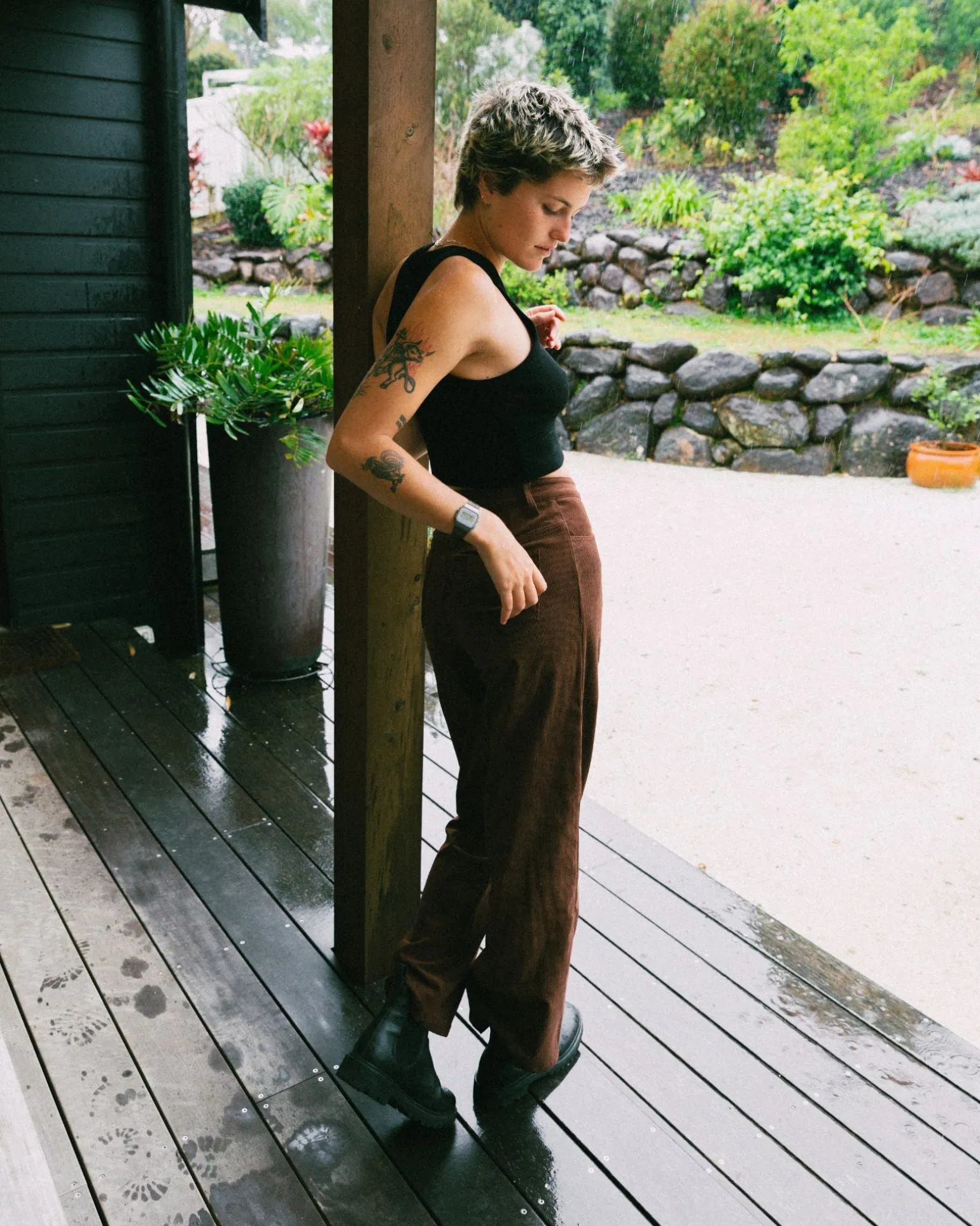 Pantalon De Pana De Talle Alto The Secret>Rusty Best Sale