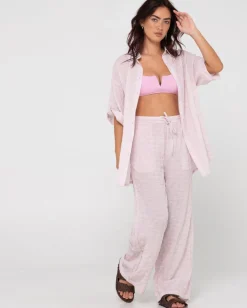 Pantalon De Playa De Corte Relajado Y Talle Alto Siena><noscript><img width=