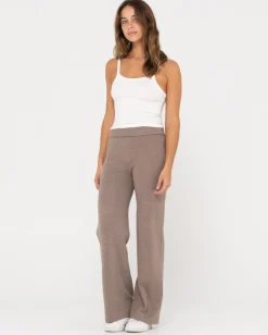 Pantalon De Punto Con Pernera Ancha Y Talle Alto Amelia><noscript><img width=