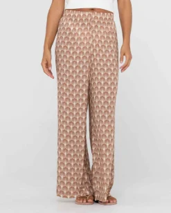 Pantalones Panama Estampados De Talle Alto>Rusty Sale