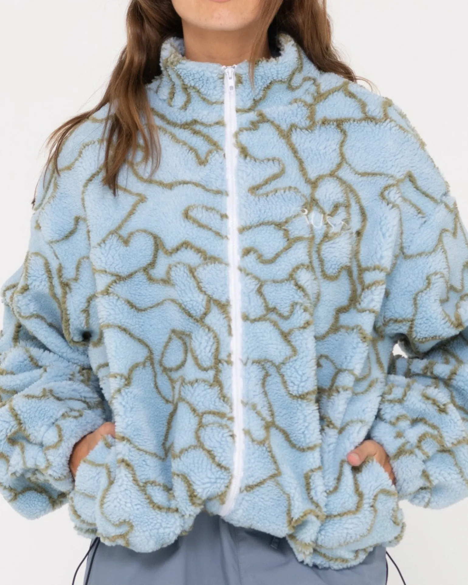 Polar Sherpa Con Cremallera Y Estampado Low Tides>Rusty Best Sale