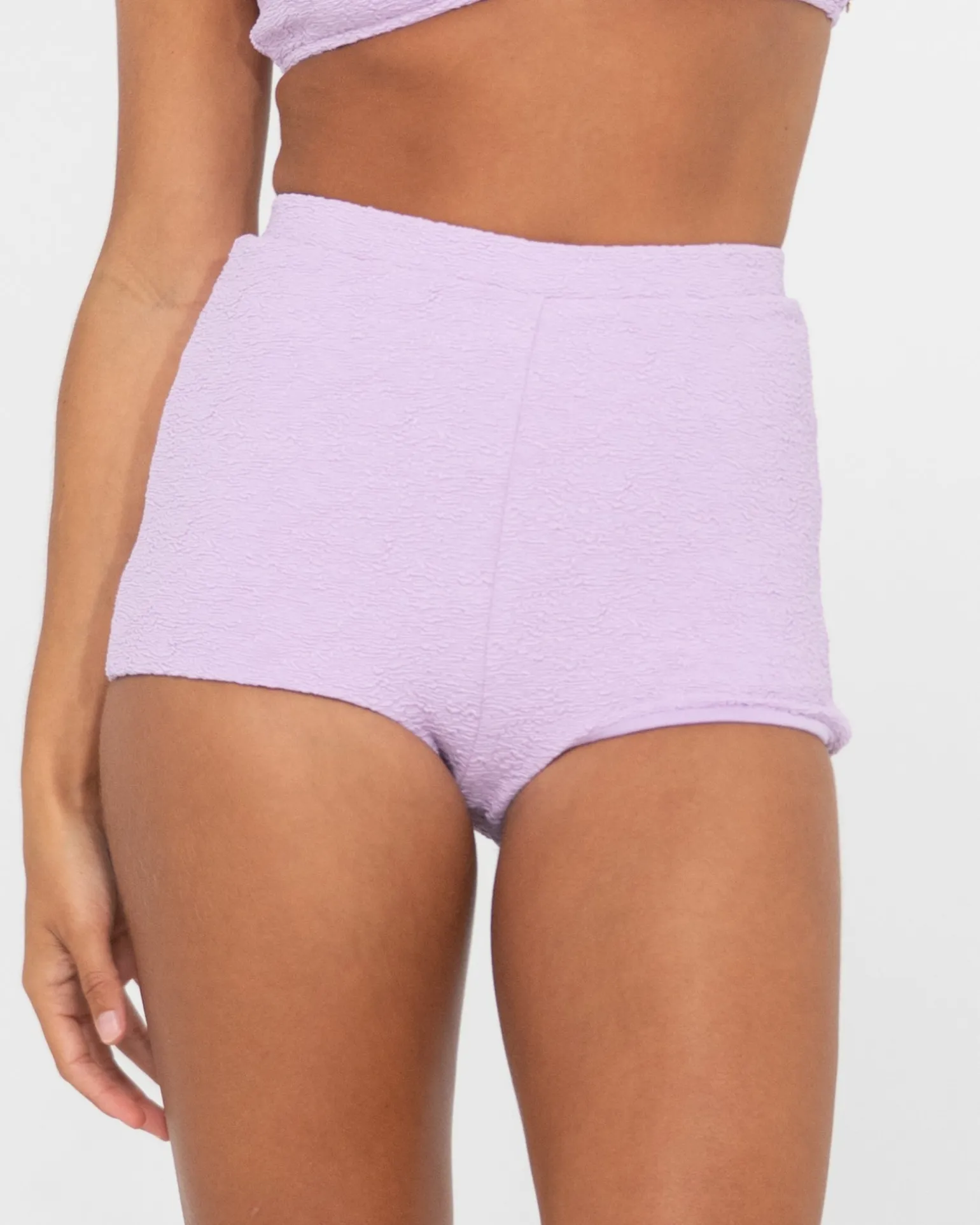 Shorts Surferos De Talle Alto Con Textura De Sandalo>Rusty New