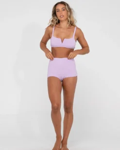 Shorts Surferos De Talle Alto Con Textura De Sandalo><noscript><img width=