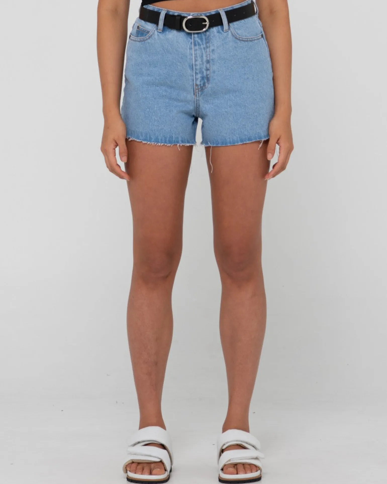 Shorts Vaqueros Deshilachados De Talle Alto Malta>Rusty Best