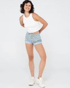 Shorts Vaqueros De Talle Alto Daisy><noscript><img width=
