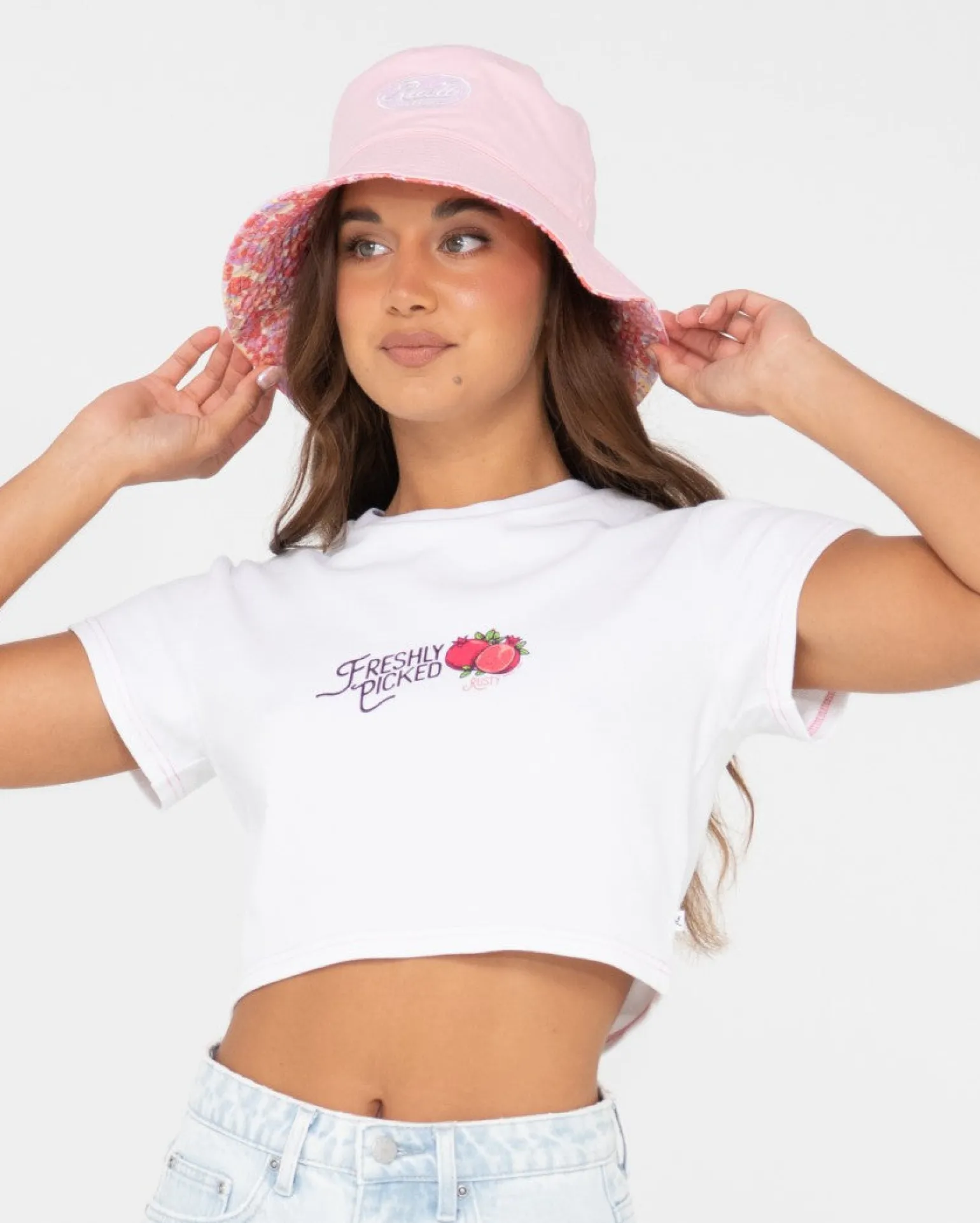 Sombrero De Pescador Estampado Reversible Vacay Time>Rusty Hot