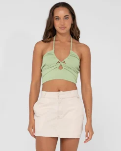 Top Corto Con Escote Halter Y Abertura Vicky>Rusty Best Sale