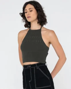 Top Corto De Punto Con Cuello Halter Laura><noscript><img width=