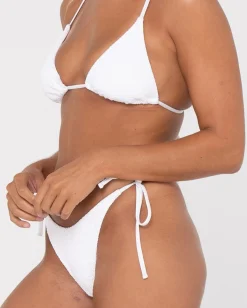 Top De Bikini Triangular Pulido Con Textura De Sandalo><noscript><img width=