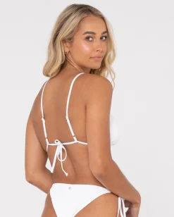 Top De Bikini Triangular Pulido Con Textura De Sandalo><noscript><img width=